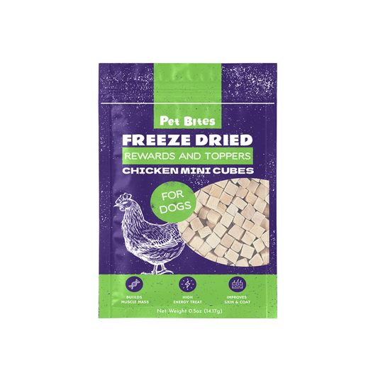 Pet Bites Freeze Dried Rewards and Toppers Chicken Mini Cubes For Dogs 14g