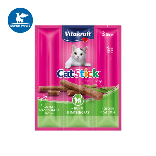 Vitakraft Cat Stick Mini Chicken & Cat Grass (18g)