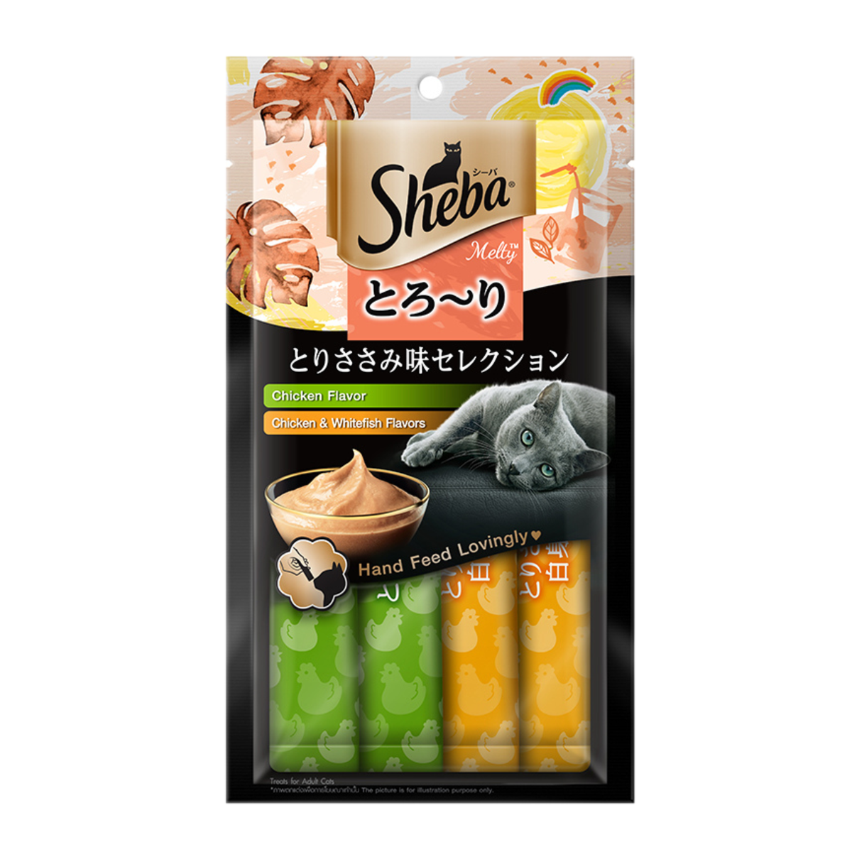 SHEBA Melty Cat Treats in Chicken Whitefish Flavors 12g