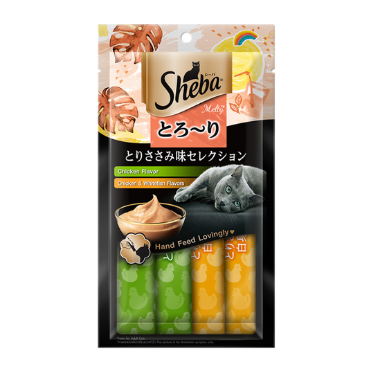 SHEBA Melty Cat Treats in Chicken Whitefish Flavors 12g