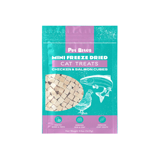 Pet Bites Mini Freeze Dried Chicken & Salmon Cubes For Cats 14g