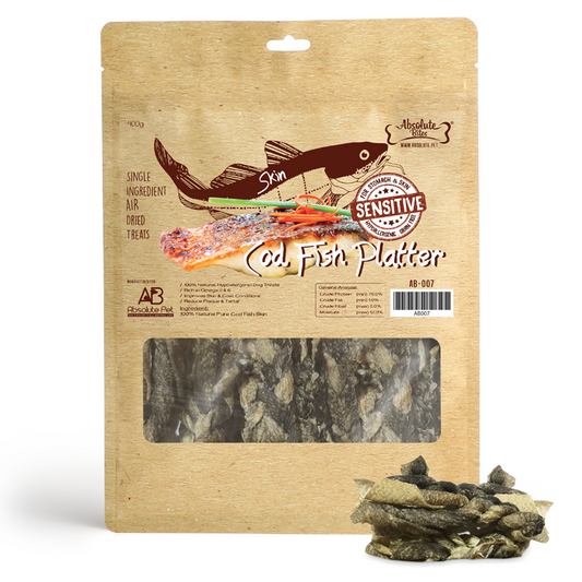 Absolute Bites Single Ingredient Air Dried Treats - Cod Fish Platter 400g