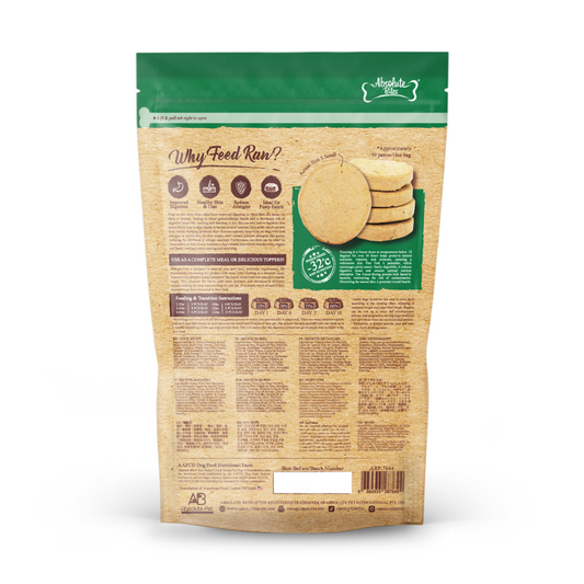 Absolute Bites Freeze Dried Raw Patties 14oz - Duck Recipe