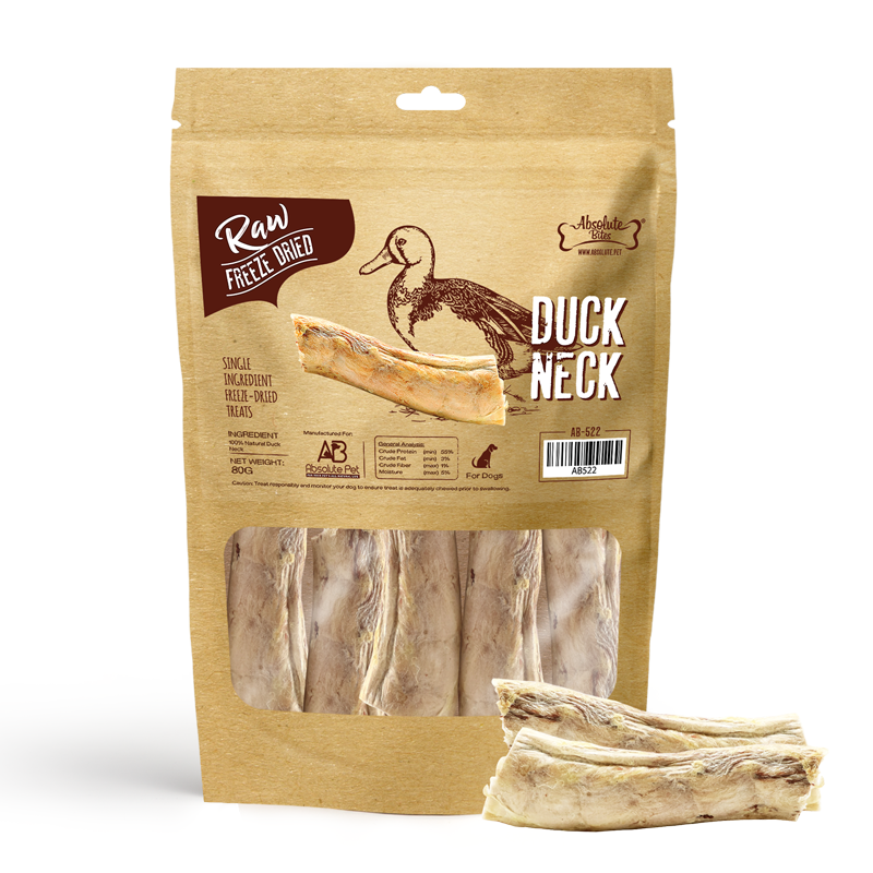 Absolute Bites Single Ingredient Freeze Dried Raw Treats - Duck Neck (80g)