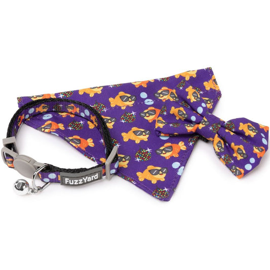 FuzzYard Cat Collar, Bandana & Bowtie Fashion Pack (Caturday Night Fever)