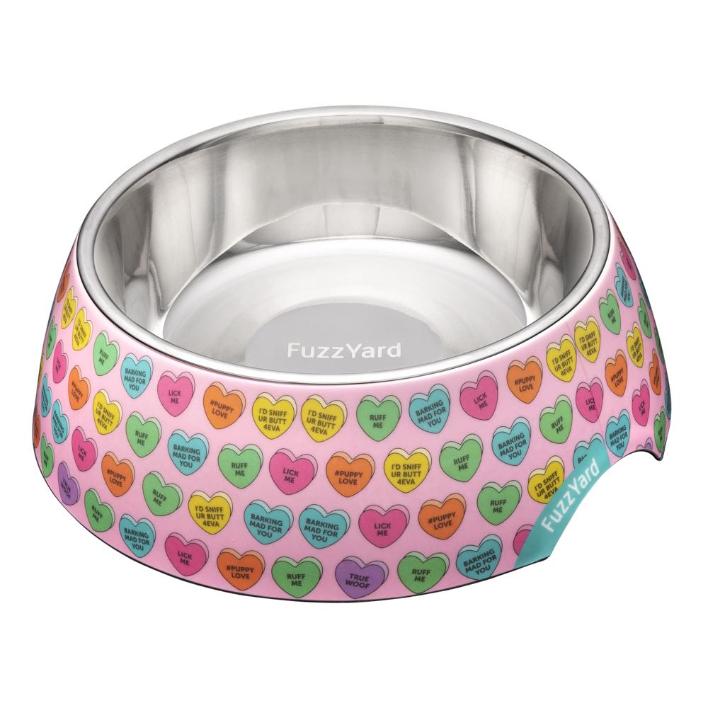 FuzzYard Easy Feeder Pet Bowl (Candy Hearts)