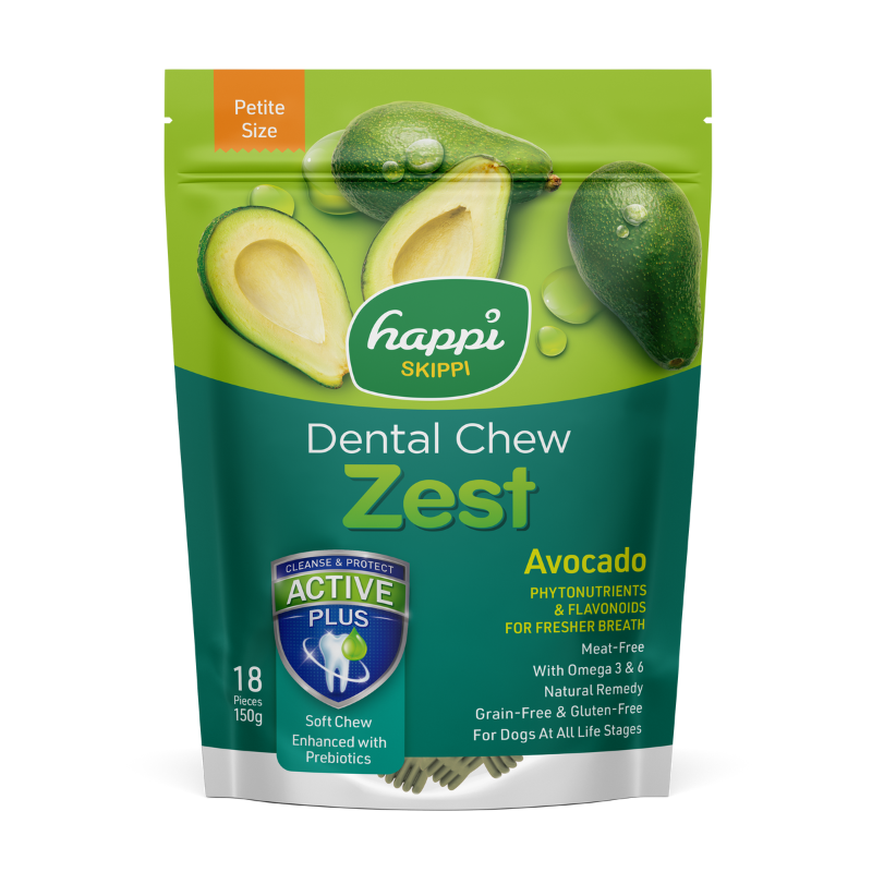 Happi Skippi Zest Petite Avocado Dental Dog Chew - 150g