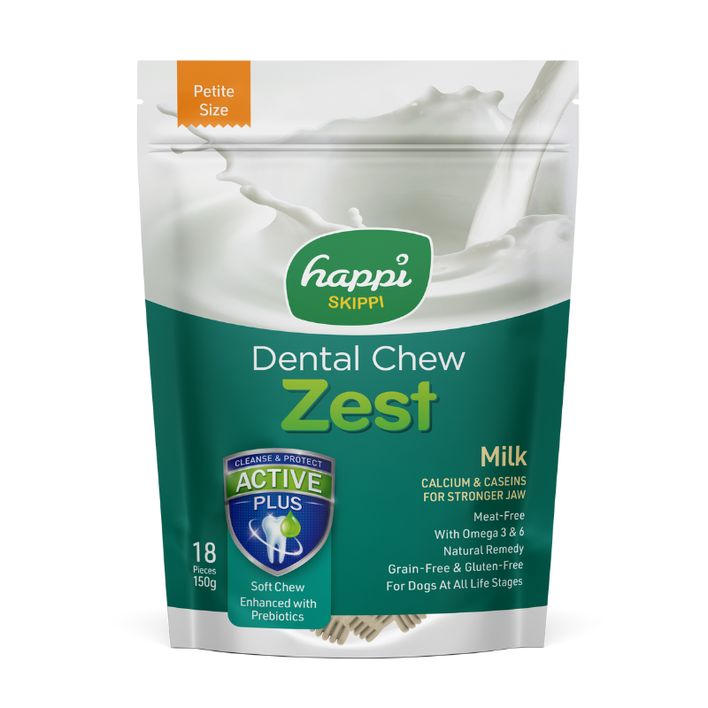 Happi Skippi Zest Petite Milk Dental Dog Chew - 150g