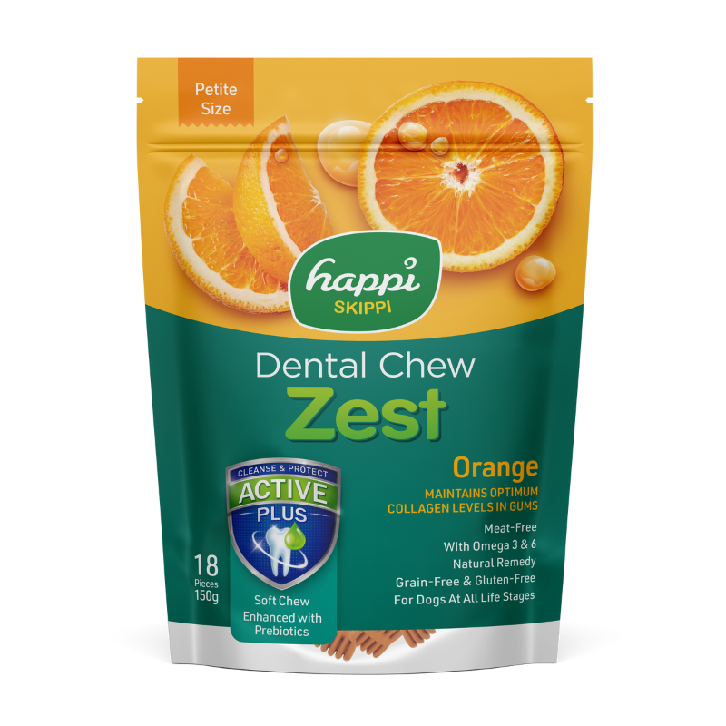 Happi Skippi Zest Petite Orange Dental Dog Chew - 150g