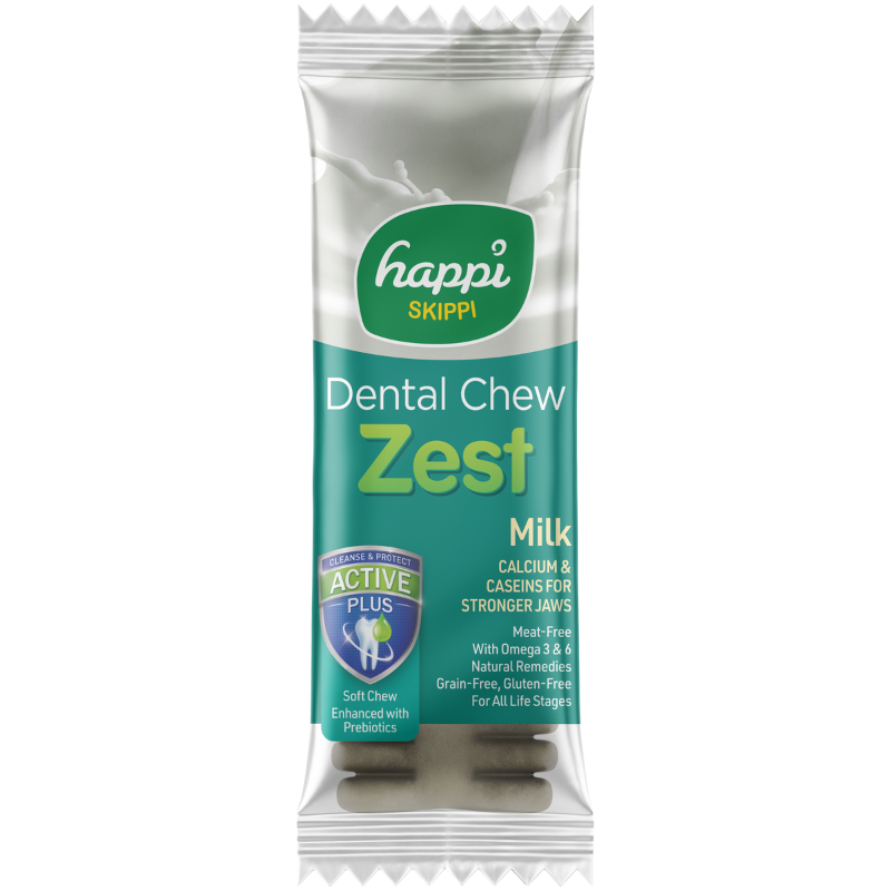 [10 for $12] Happi Skippi Zest Milk 4 Inch Dental Dog Chew - 25g