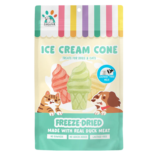 SingAPaw Freeze-Dried Ice Cream Cone Lactose-Free Milk