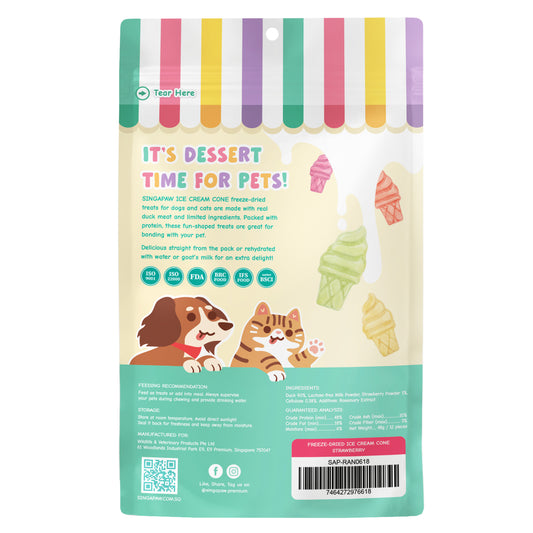 SingAPaw Freeze-Dried Ice Cream Cone Strawberry