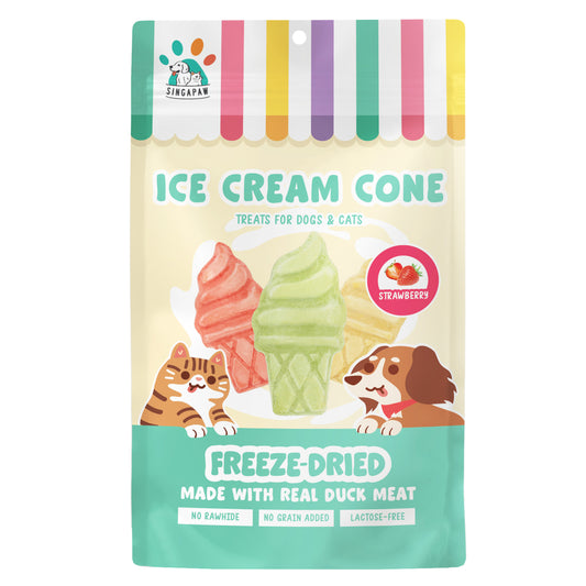 SingAPaw Freeze-Dried Ice Cream Cone Strawberry