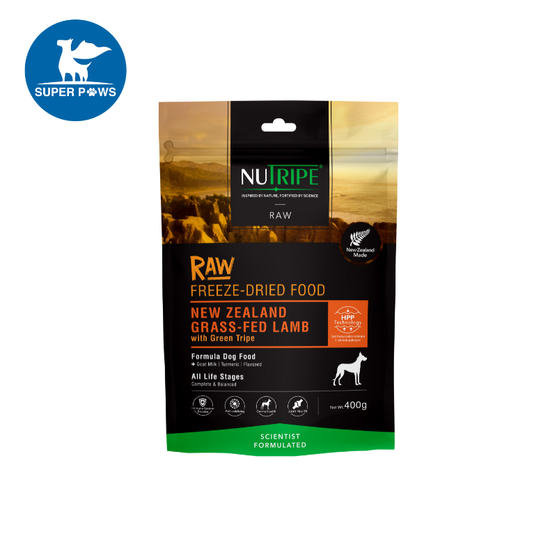 Nutripe Raw Freeze Dried NZ Grass-Fed Lamb with Lamb Green Tripe Dog 400g