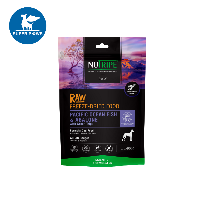 Nutripe Raw Freeze Dried Pacific Ocean Fish & Abalone with Green Tripe Dog 400g