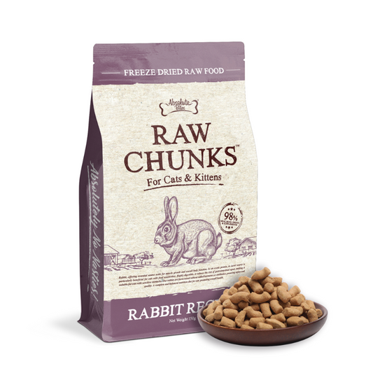 Absolute Bites Raw Chunks Freeze Dried Raw Food for Cats & Kittens - Rabbit Recipe
