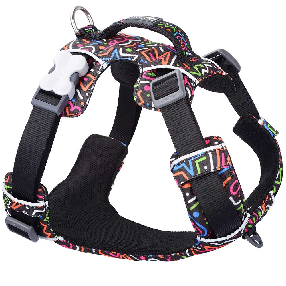 Red Dingo Sport Harness Squiggles Black