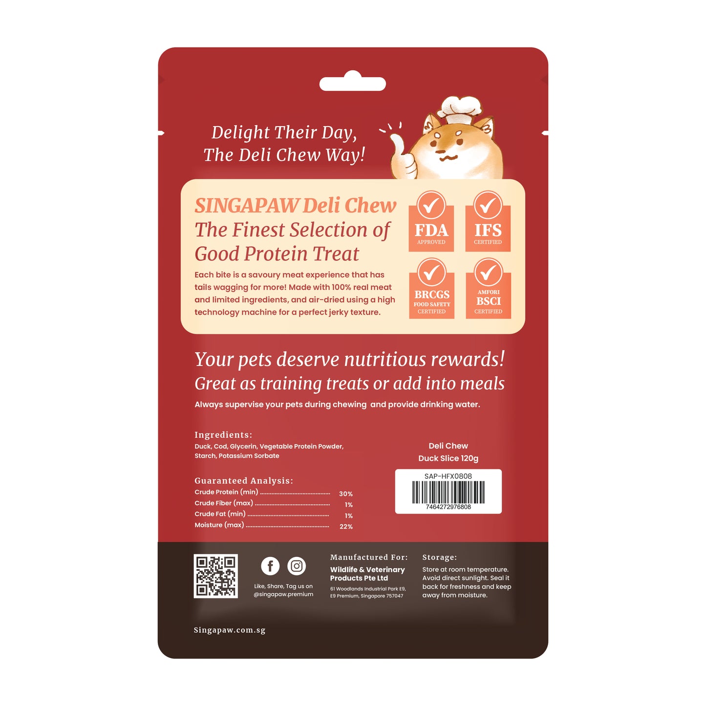 SingAPaw Deli Chew Duck Slice