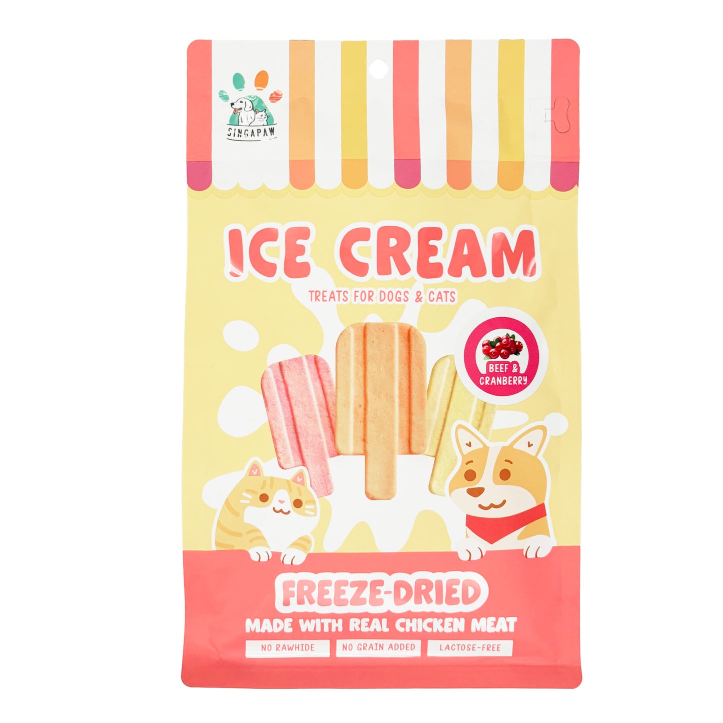 SingAPaw Freeze-Dried Ice Cream Beef & Cranberry