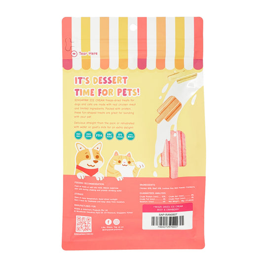 SingAPaw Freeze-Dried Ice Cream Beef & Cranberry