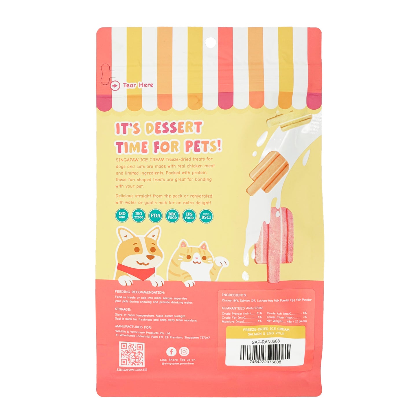 SingAPaw Freeze-Dried Ice Cream Salmon & Egg Yolk