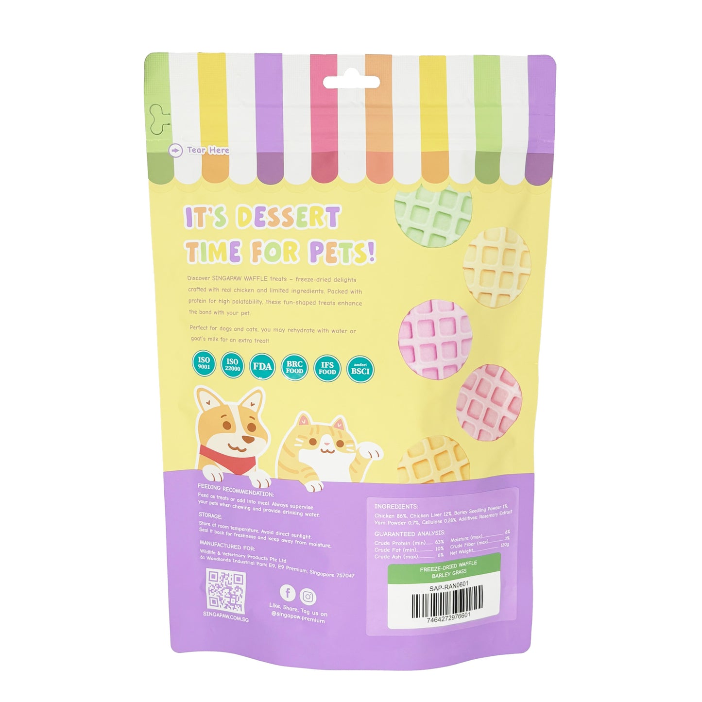 SingAPaw Freeze-Dried Waffle Barley Grass