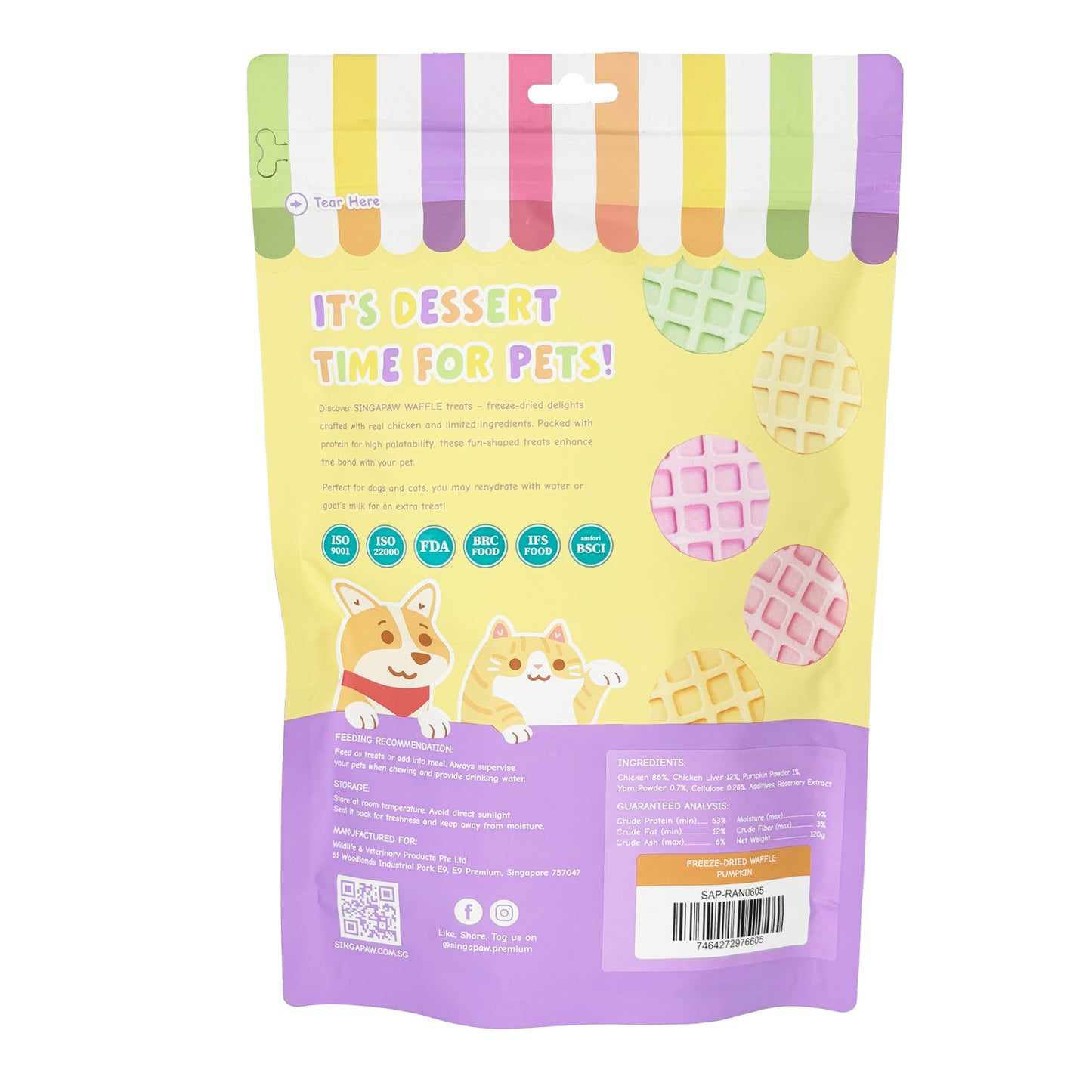 SingAPaw Freeze-Dried Waffle Pumpkin