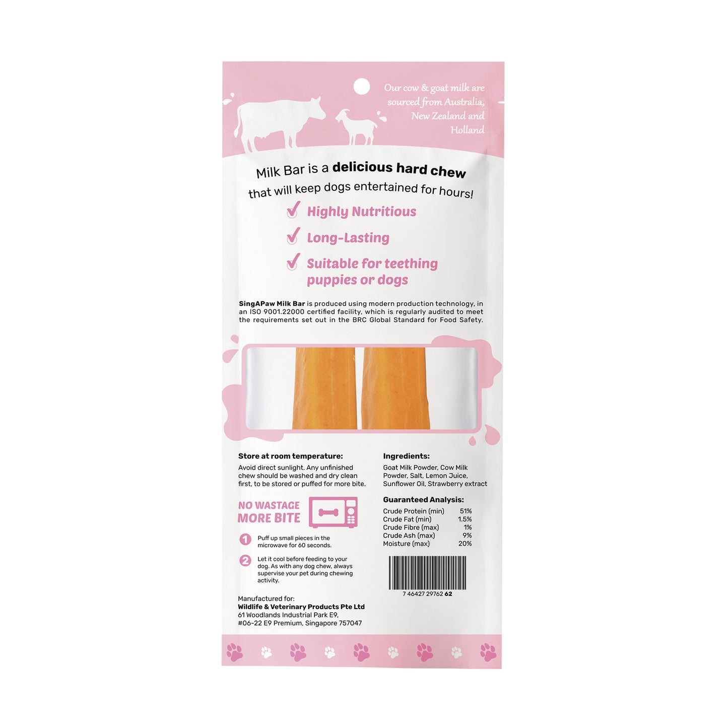 SingAPaw Milk Bar With Goat Milk (Strawberry)