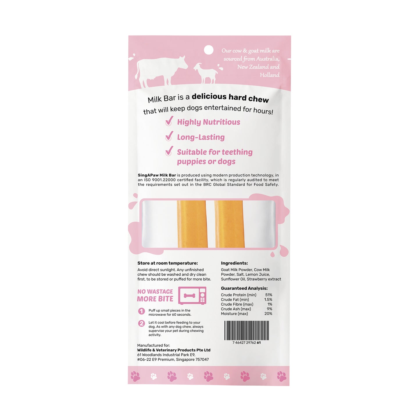 SingAPaw Milk Bar With Goat Milk (Strawberry)