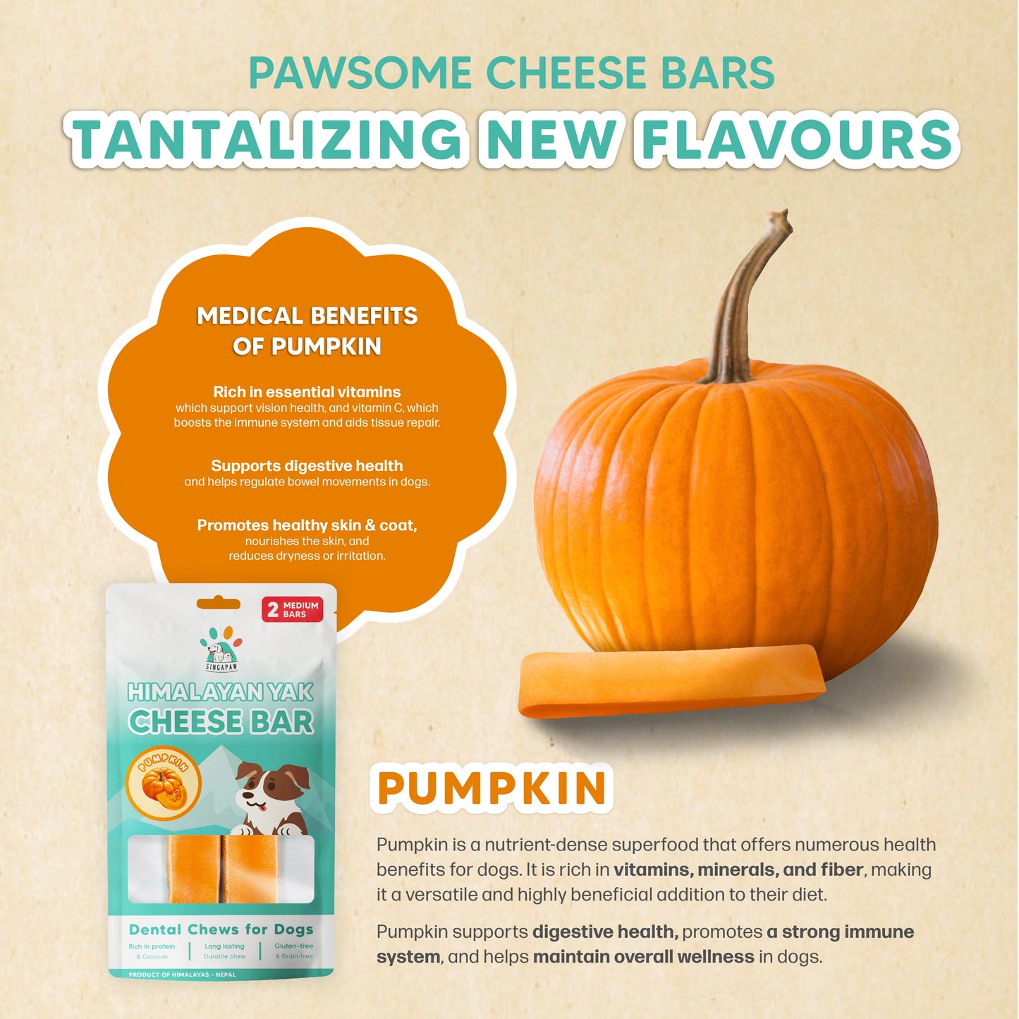 SingAPaw Himalayan Yak Cheese Bar (Turmeric)