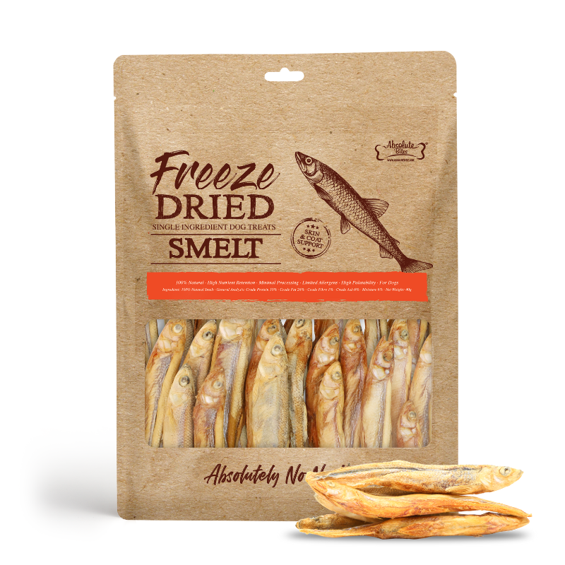 Absolute Bites Single Ingredient Freeze Dried Treats - Smelt (40g)