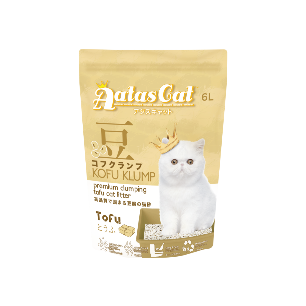 Aatas Cat Kofu Klump Tofu Cat Litter Tofu 6L