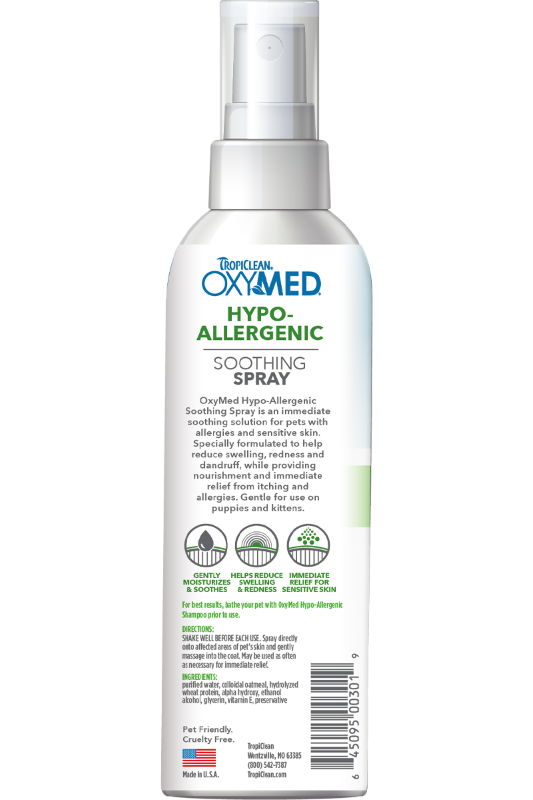 Tropiclean OxyMed Hypoallergenic Spot Treatment Spray for Cats & Dogs 8oz