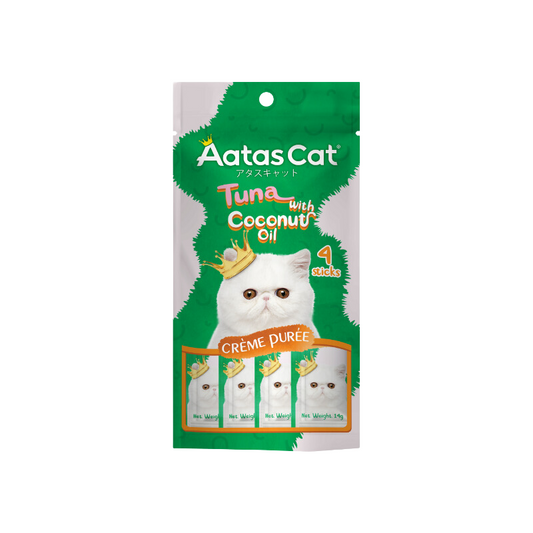 Aatas Cat Crème Purée Tuna with Coconut Oil Crème Purée 14g (4 Sachets)