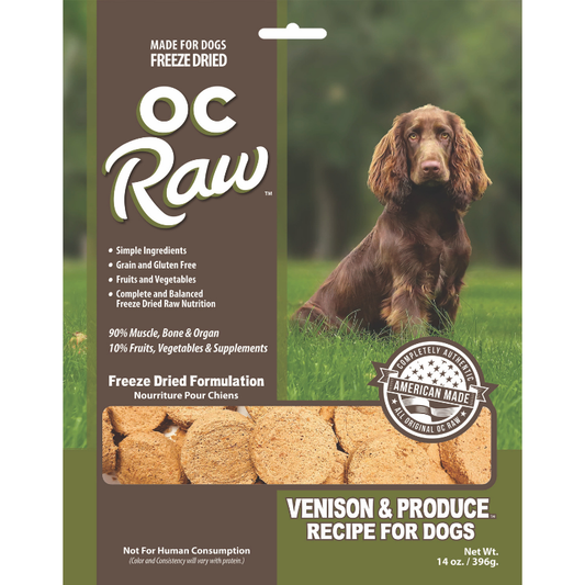 OC Raw Venison & Produce Grain-Free Freeze-Dried Raw Dog Food - 14oz