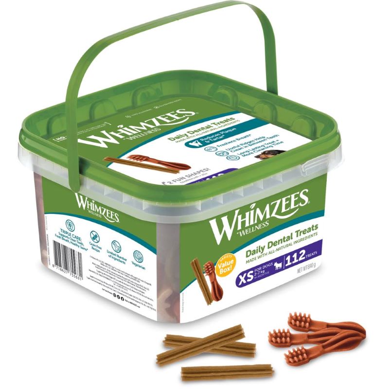Whimzees Variety Value Box Extra Small Grain-Free Dental Dog Treats 112pc