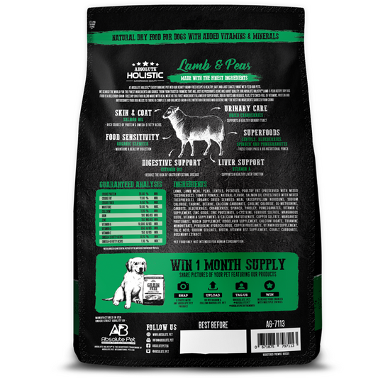 Absolute Holistic Grain Free Lamb & Peas Dog Dry Food