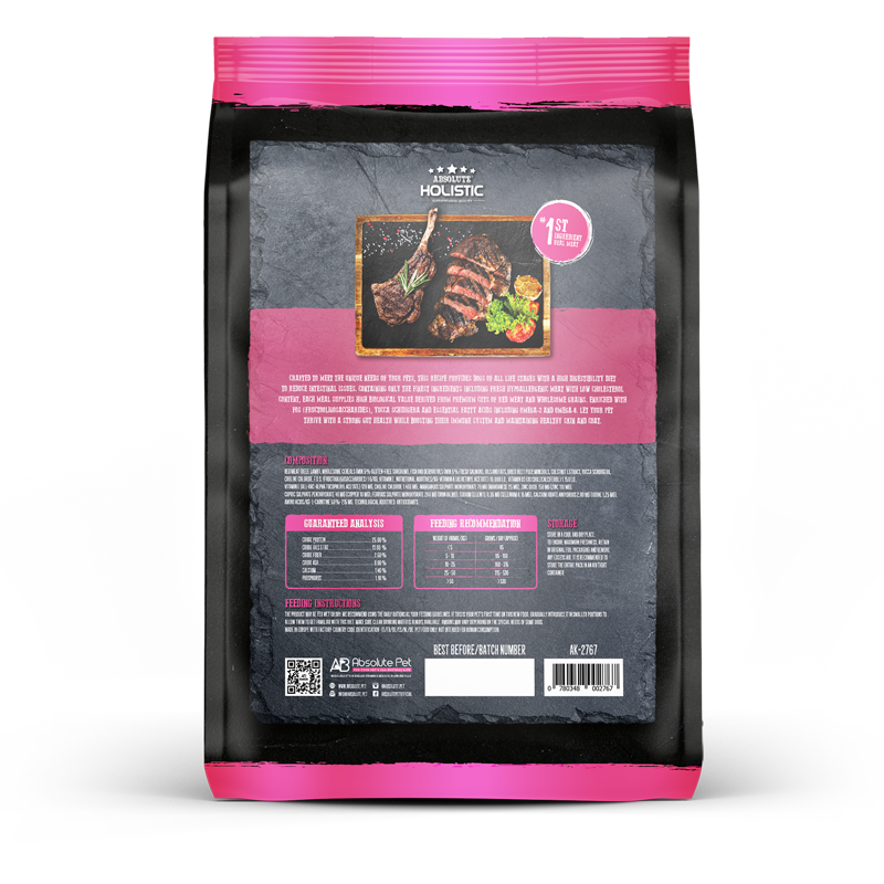 Absolute Holistic Kibbles In The Bag Beef and Lamb
