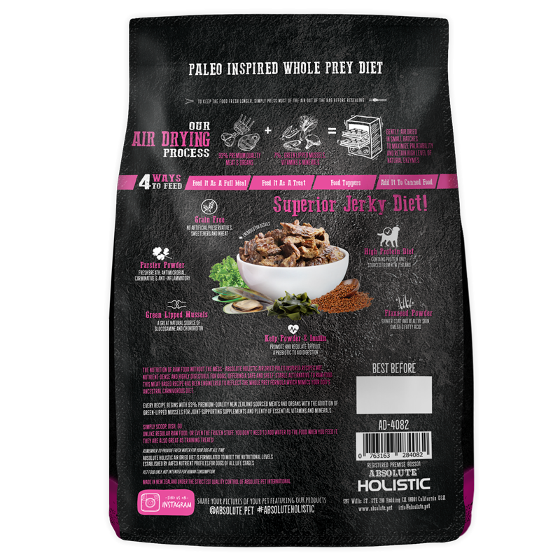 [3 for $159.9] Absolute Holistic Air Dried Beef and Hoki 1kg