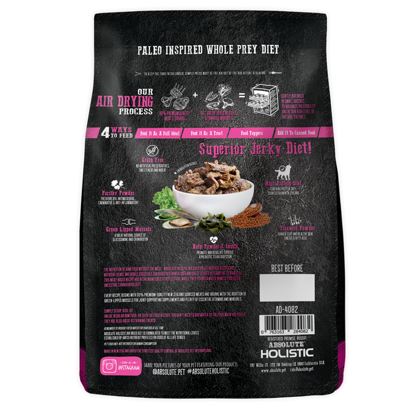 Absolute Holistic Air Dried Beef and Hoki 1kg