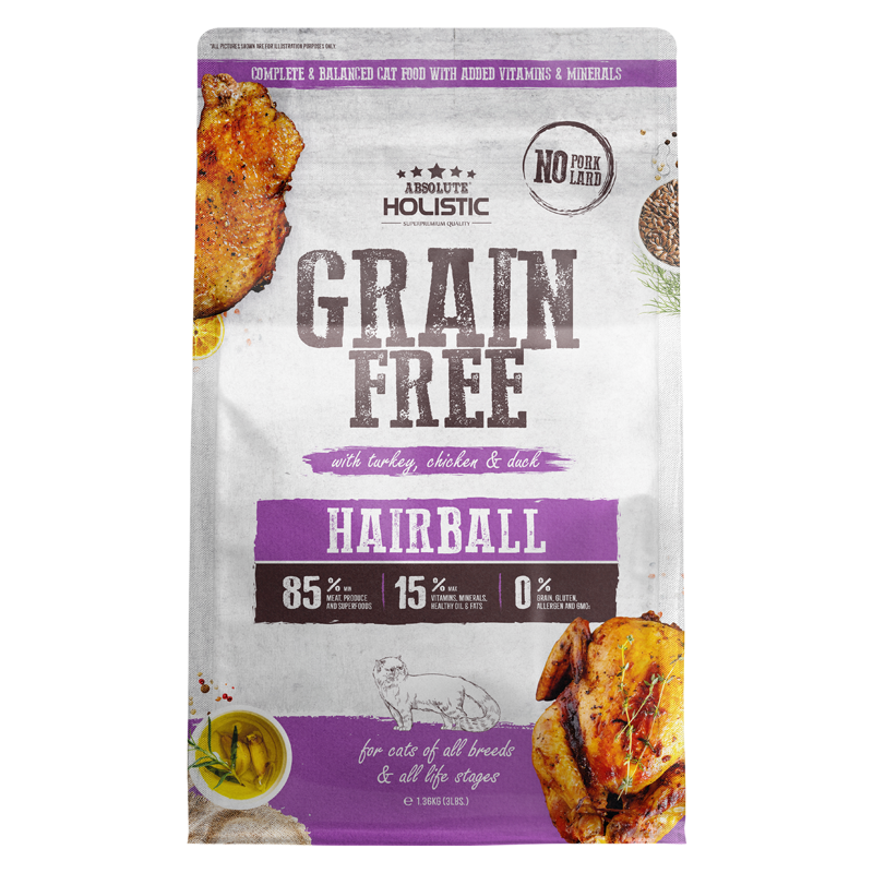 Absolute Holistic Grain Free Dry Cat Food - Hairball