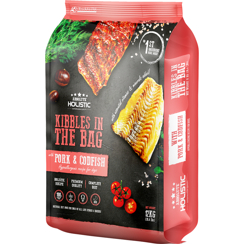 Absolute Holistic Kibbles In The Bag Pork and Codfish