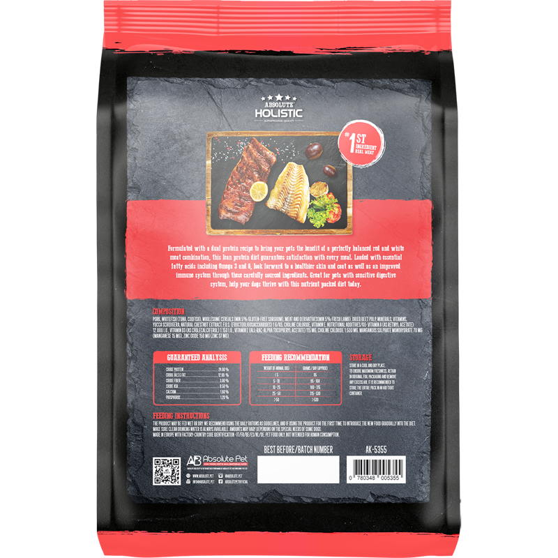 Absolute Holistic Kibbles In The Bag Pork and Codfish