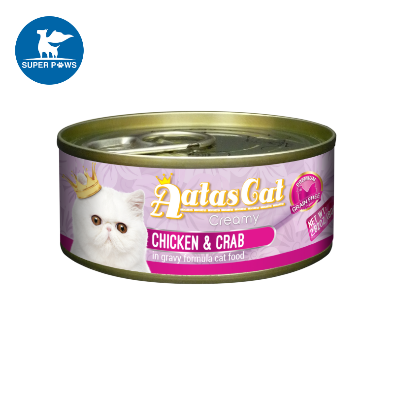 [Bundle of 24] Aatas Cat Creamy Canned Food - Chicken & Crab