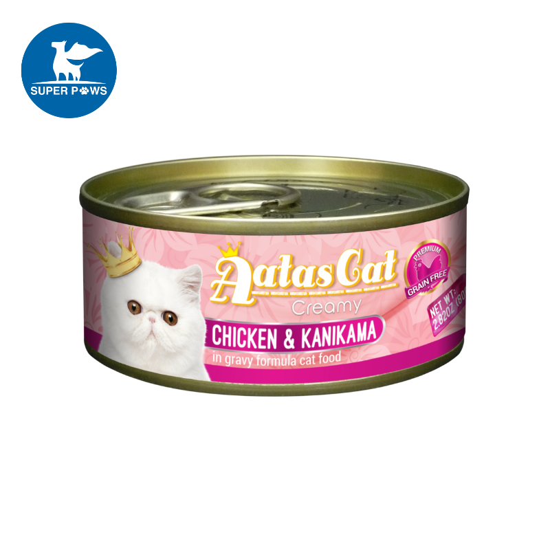 [Bundle of 24] Aatas Cat Creamy Canned Food - Chicken & Kanikama