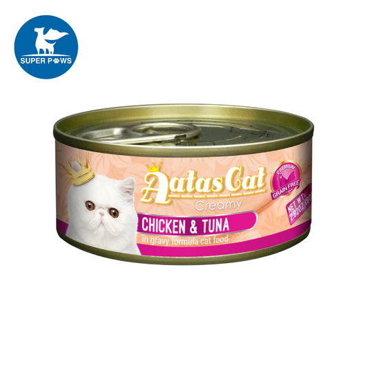 [Bundle of 24] Aatas Cat Creamy Canned Food - Chicken & Tuna
