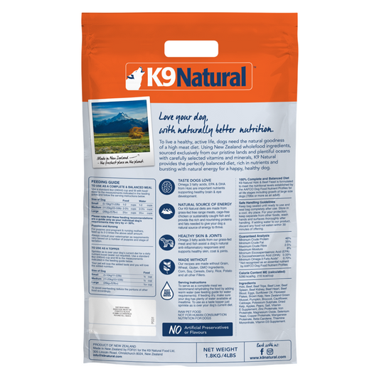 K9 Natural Freeze Dried - Hoki and Beef [3 Sizes]