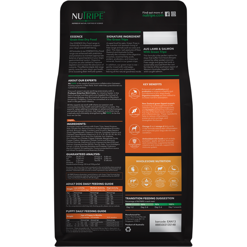 Nutripe Essence Dog Australian Lamb & Salmon with Green Tripe