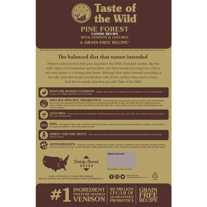 Taste of The Wild Pine Forest Venison