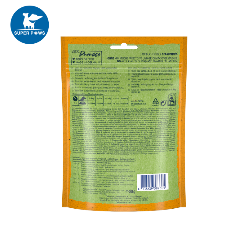 Vitakraft Dog Vita Veggies Stickies Cheese & Potato 80g